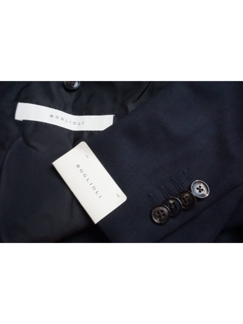 Boglioli Navy Blue Woven 100% Wool Coat Jacket Sz 40R US Brand New